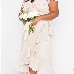 Show Me Your MuMu Jess Ruffle Midi Dress in the color 
Show Me The Ring Crisp